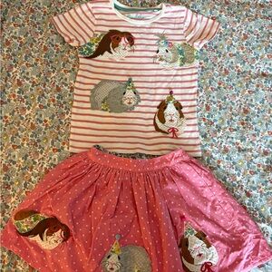 Mini Boden Guinea Pig Party Skirt and Shirt